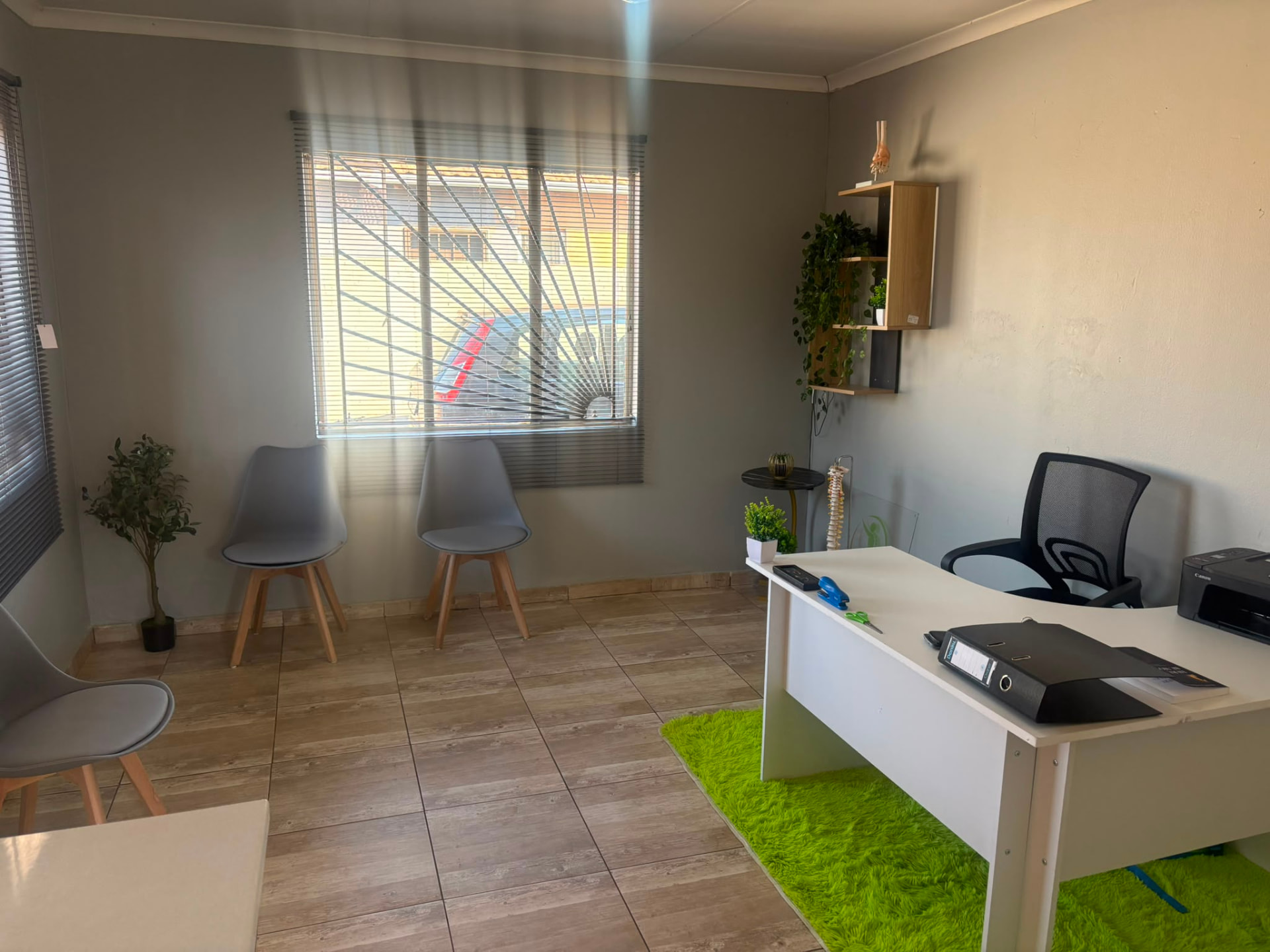 Reception and waiting area at the Sipho Physio practice